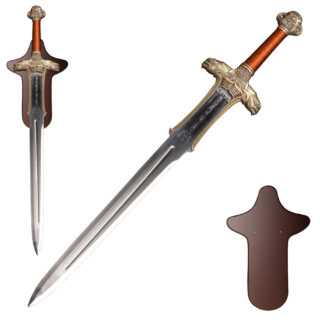 Detailed steel hilt of the 39-inch Conan the Barbarian Father's sword replica