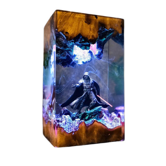 Handmade Resin Darth Vader Lamp | Custom Epoxy Diorama Light 2 Handmade Resin Darth Vader Lamp | Custom Epoxy Diorama Light - Image 2