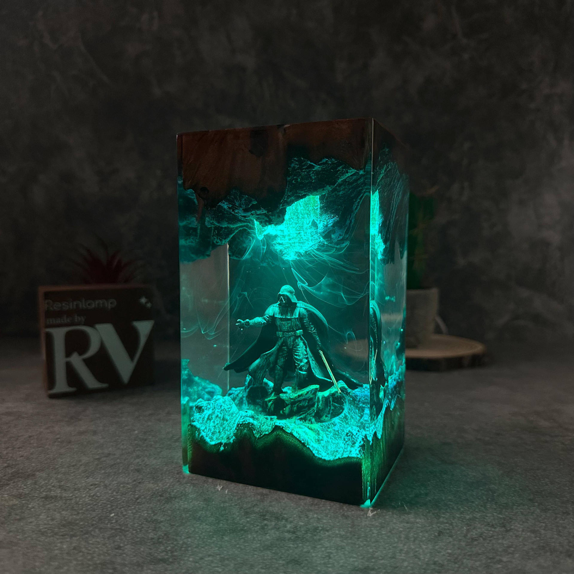 Handmade Resin Darth Vader Lamp | Custom Epoxy Diorama Light 5 Handmade Resin Darth Vader Lamp | Custom Epoxy Diorama Light - Image 5