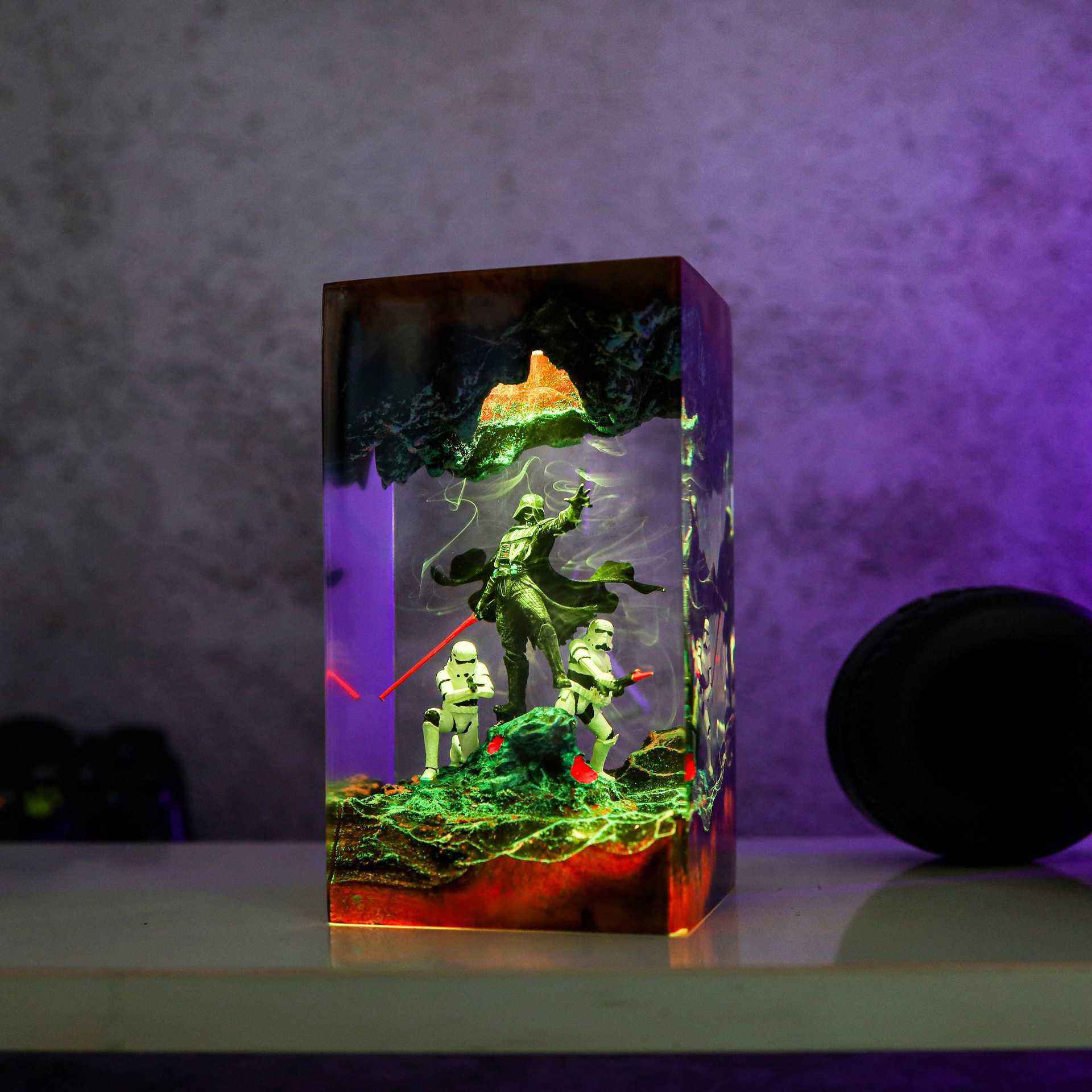 Darth Vader Stormtrooper Resin Lamp Handmade | Diorama Light 4 Darth Vader Stormtrooper Resin Lamp Handmade | Diorama Light - Image 4