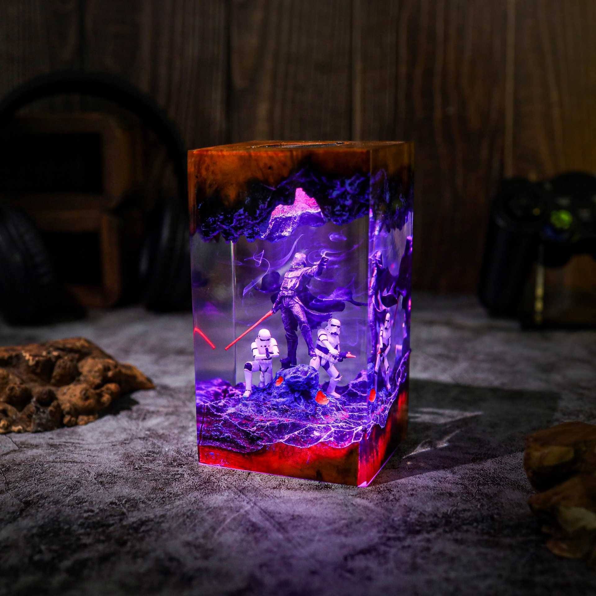 Darth Vader Stormtrooper Resin Lamp Handmade | Diorama Light 3 Darth Vader Stormtrooper Resin Lamp Handmade | Diorama Light - Image 3